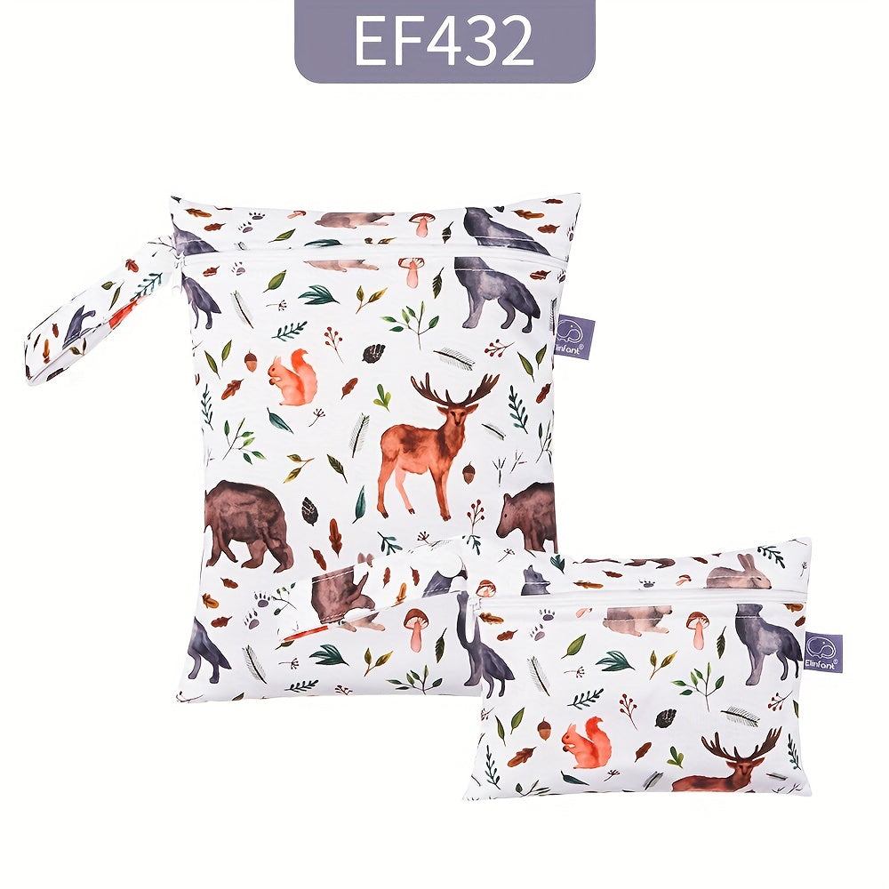 Small Waterproof Bags for Menstrual Storage Set of 2 Animal Print Diaper Bags for Halloween Thanksgiving Christmas