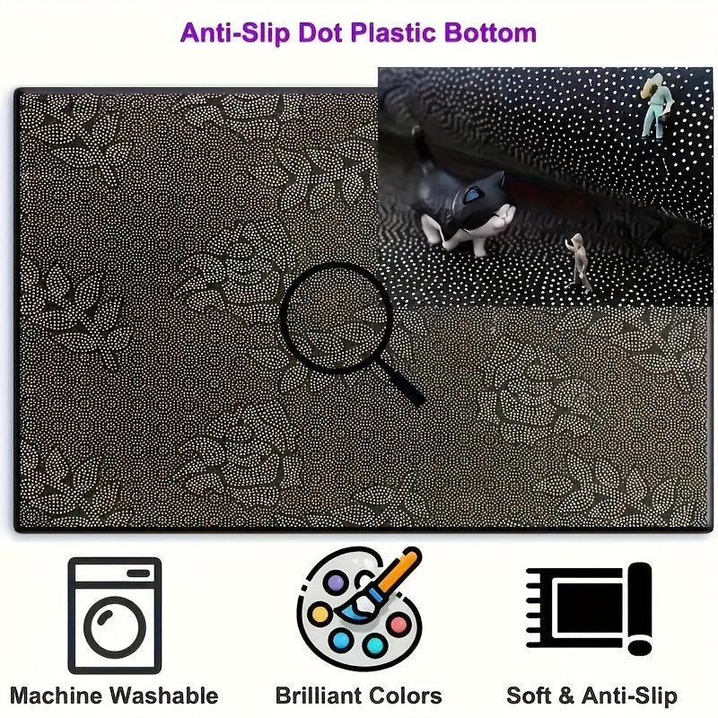 Очаровательный ковер, оформленный игривыми мультяшными кошками, чтобы уменьшить усталость, идеально подходит для прихожих, гостиных, спален, кухонь и ванных комнат с противоскользящими свойствами.