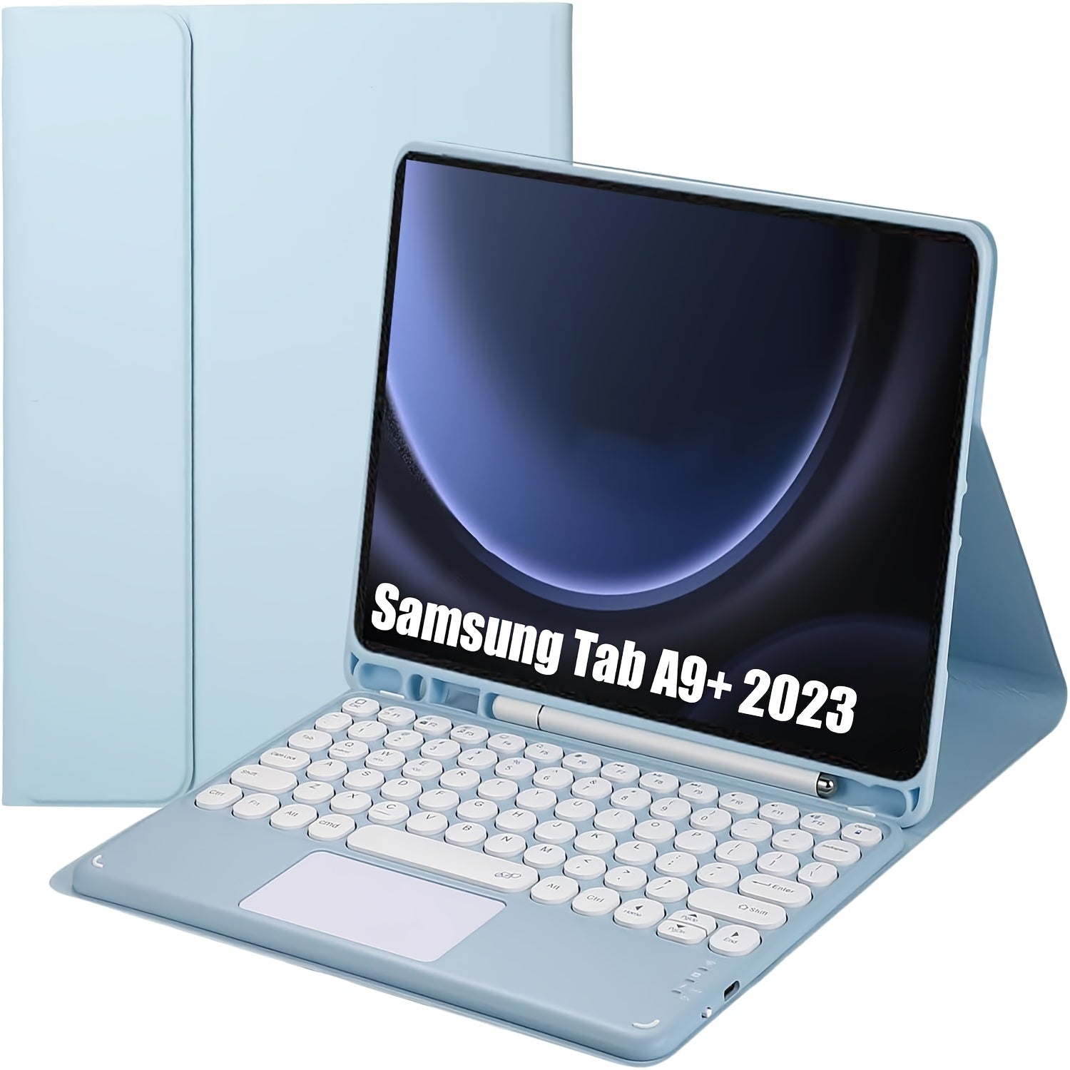 Galaxy Tab A9 Plus 27.94cm 2023 and Galaxy S9 FE/S9/S8/S7 Keyboard Case with Multi-Touch Trackpad Detachable Keyboard Auto Sleep Wake Smart Folio with S Pen Holder