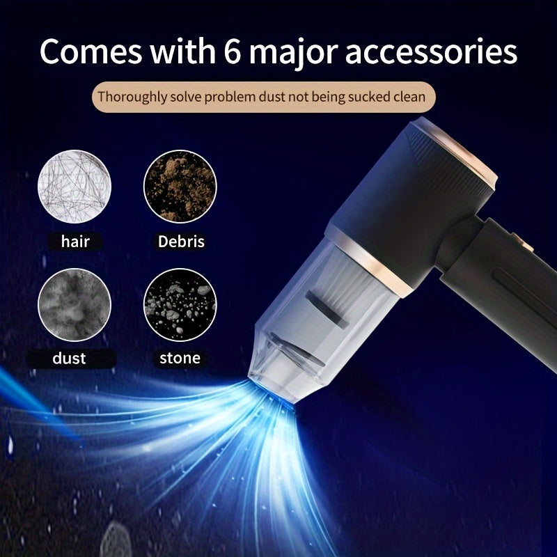 Handheld Vacuum Cleaner with Accessories Washable Filter USB Rechargeable Powerful Suction