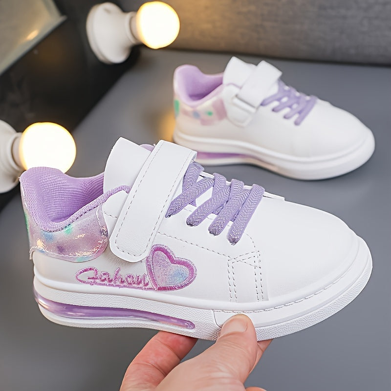 Girls' Casual Shoes Breathable Lightweight All-Season PU Fabric Hook-and-Loop Closure