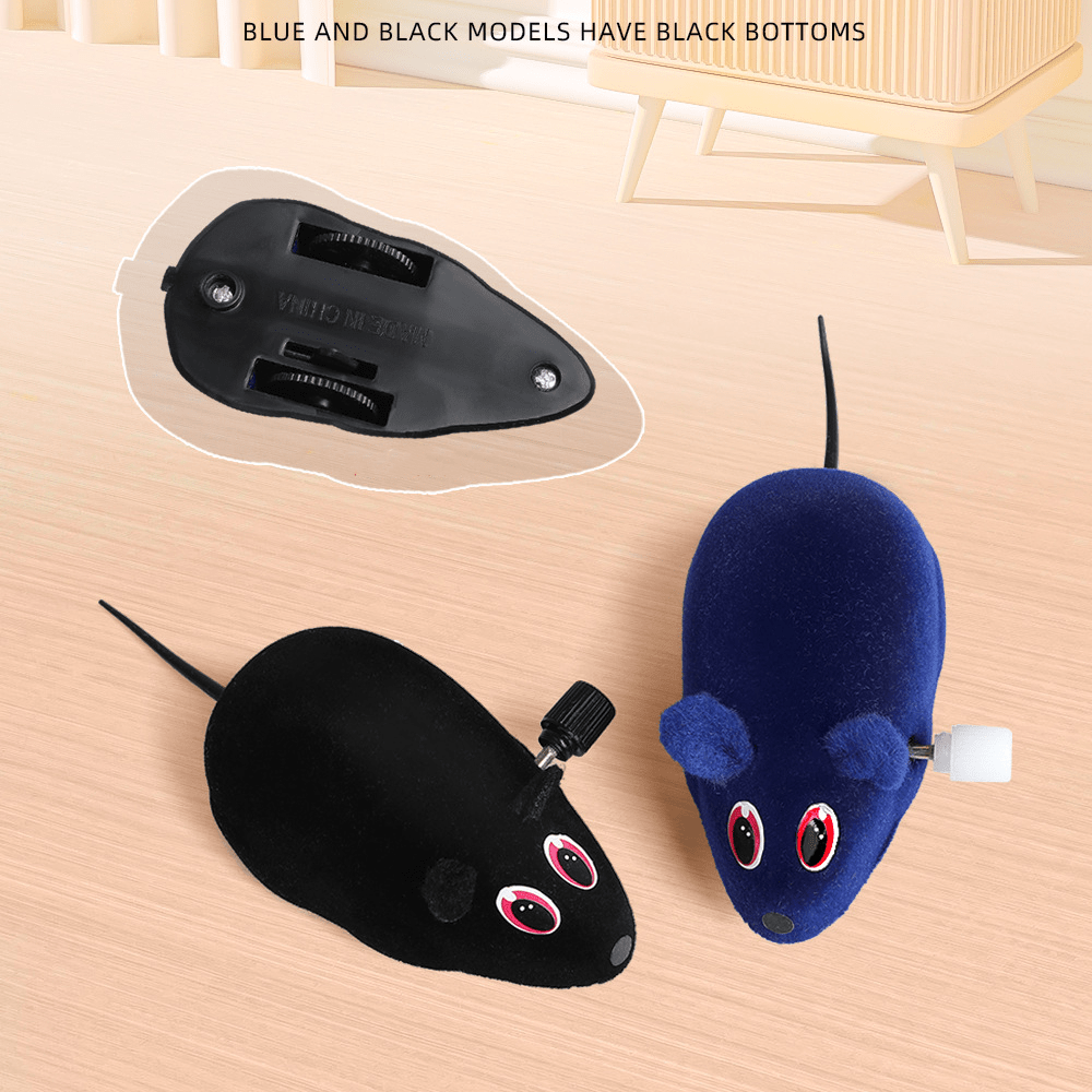 Juguete de felpa para gato sin batería con mecanismo de cuerda y estampado animal