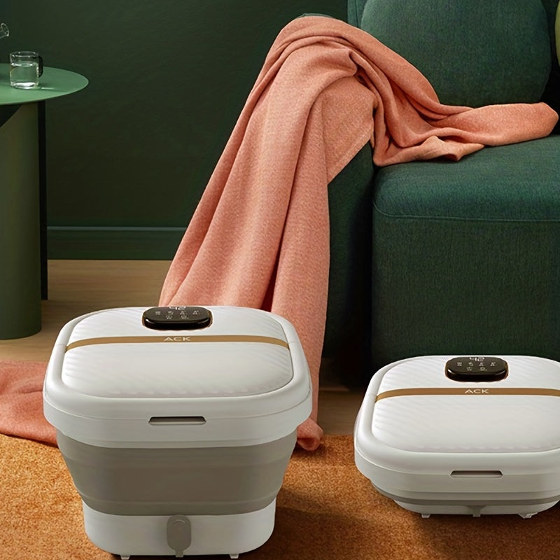 Issiqlik, pufakchalar, vibratsiya, qizil chiroq, akupressura massaj nuqtalari va haroratni boshqarish bilan ta'minlangan, portativ va egiluvchan oyoq vannasi.