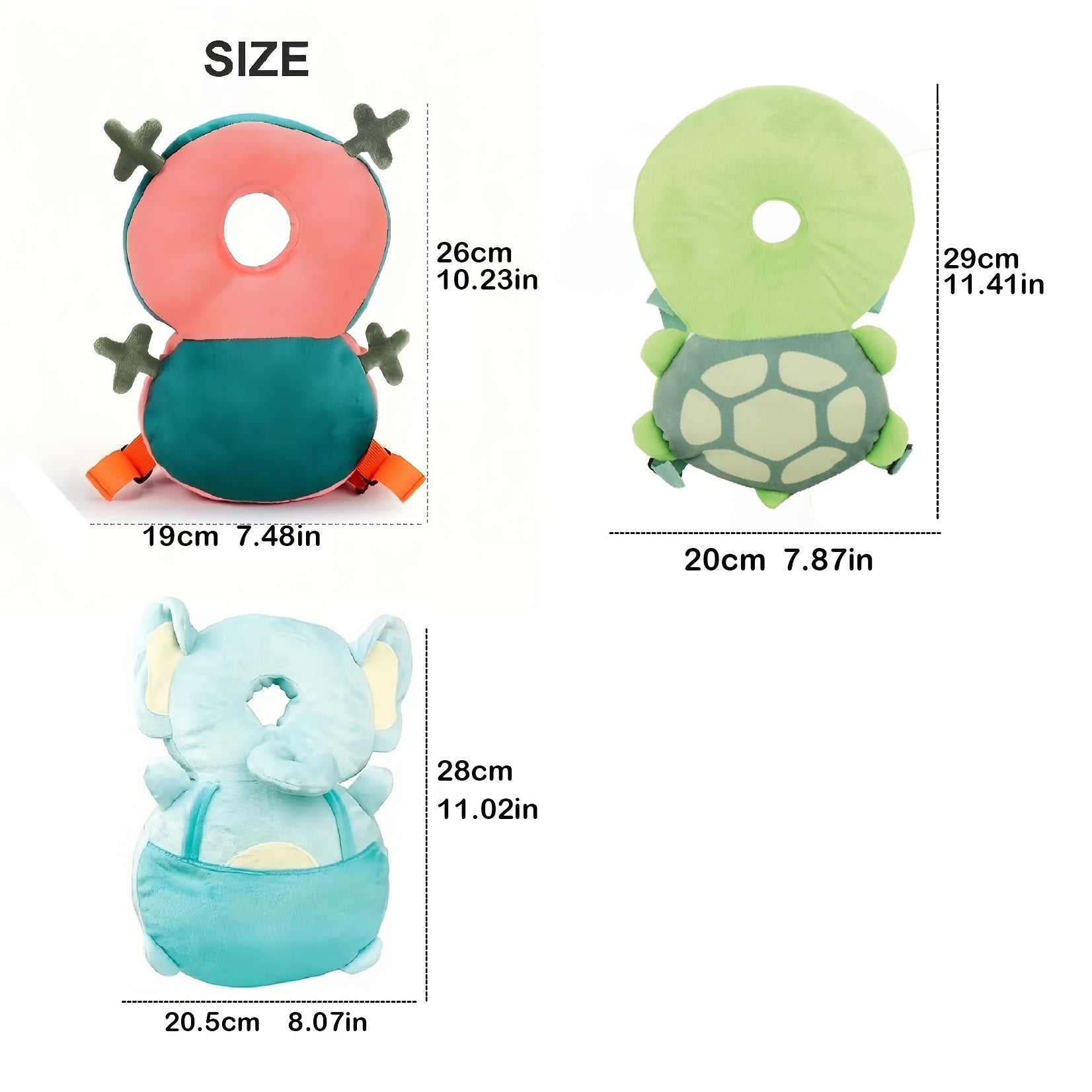 Bola uchun hayvonchalar yumshoq o'yinchoq 0-3 yoshlar uchun nafas oladigan polyester sozlanadigan kamarlar