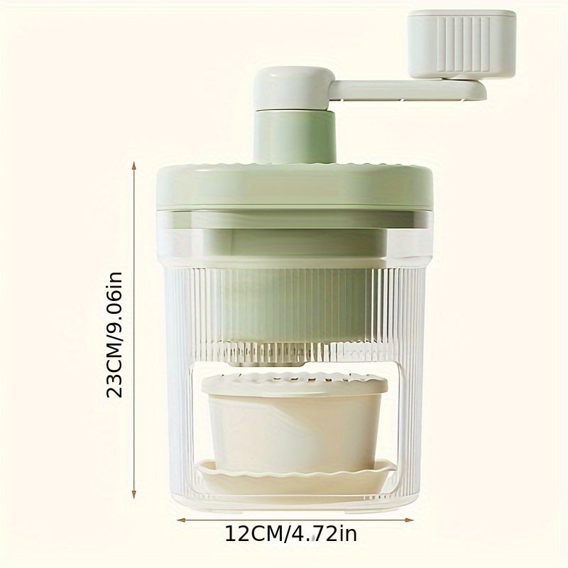 Manual hand crank slush maker for smoothies, no electricity required