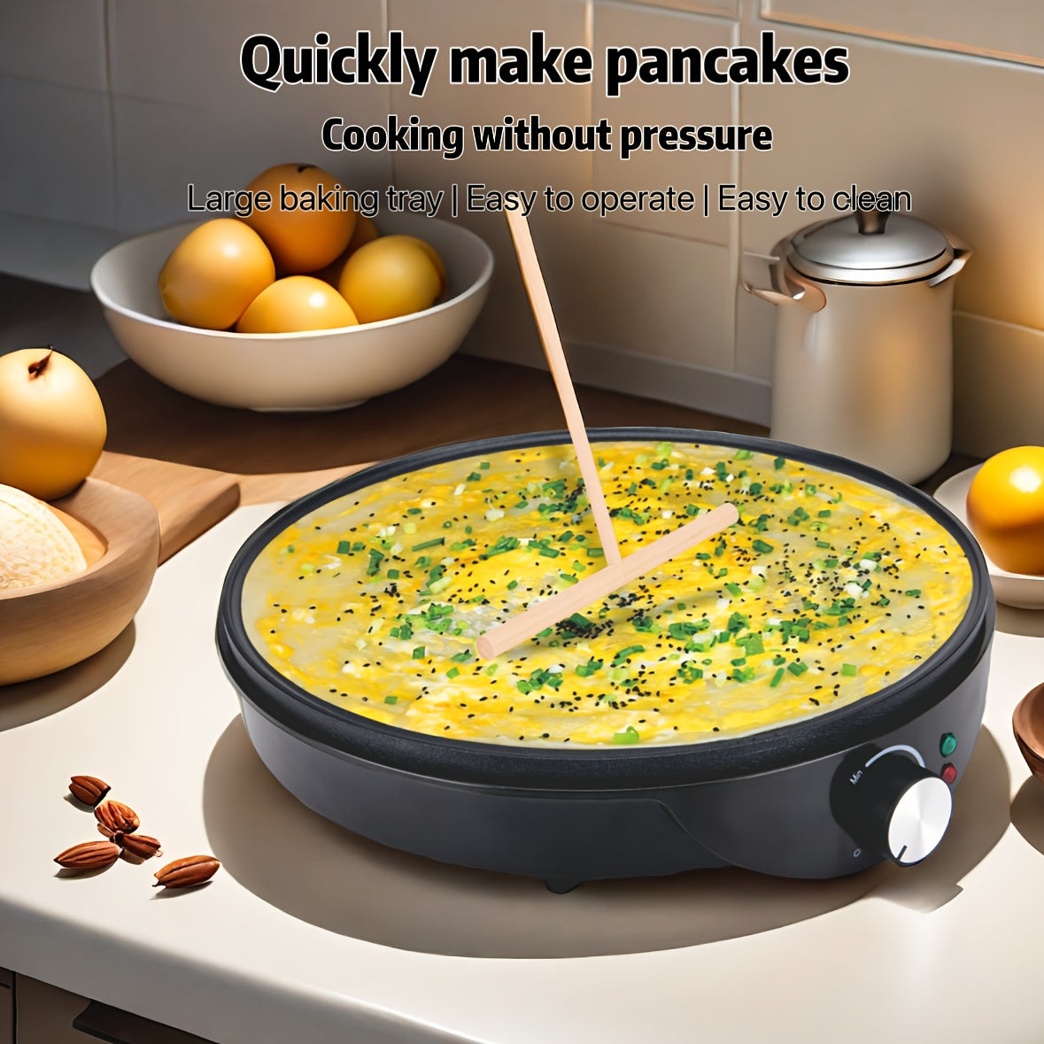 Multifunctional Pancake Maker with Temperature Control Large Capacity for Eggs Sandwiches