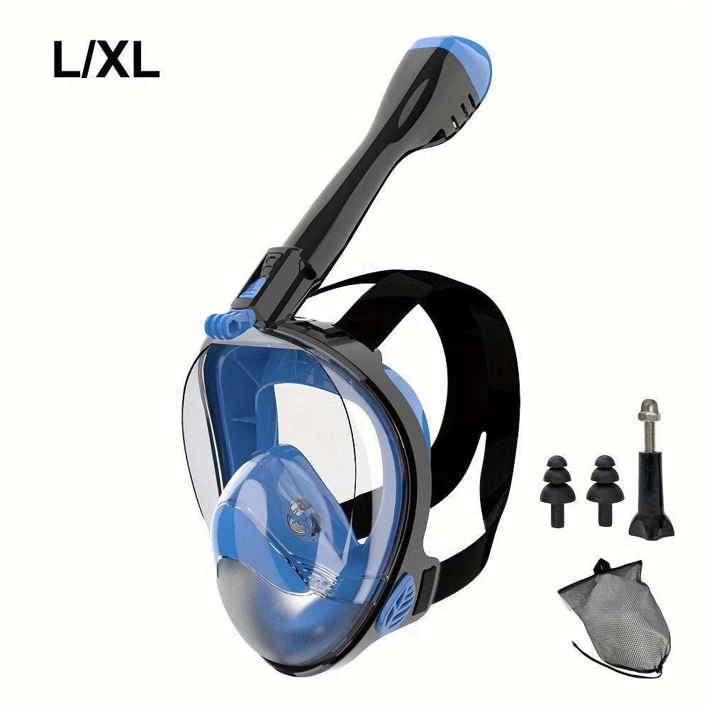 Kattalar uchun Silikon Snorkeling maskasi 180° panoramik ko‘rinish, suv o'tkazmaydigan, anti-fog, qora