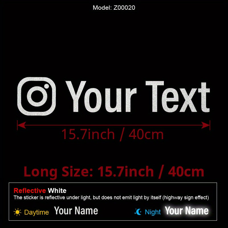 Instagram nomi uchun moslashtiriladigan vinil avtomobil oynasi stikerlari, o'z-o'zidan yopishadigan