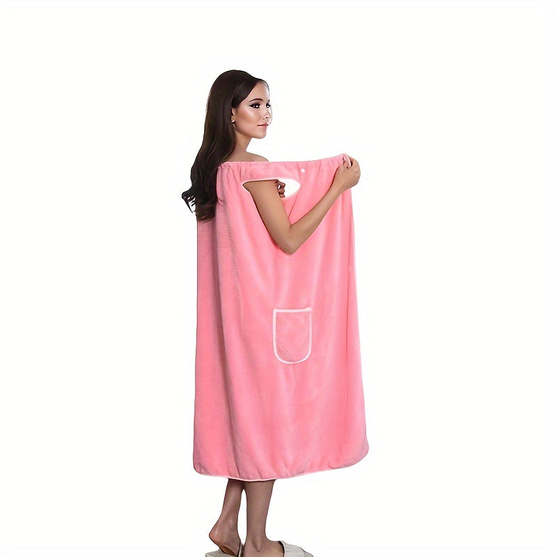 Женский халат из мягкого кораллового флиса с клетчатым мультяшным дизайном, карманами и абсорбирующей функцией, похожей на полотенце, для душа и спа.