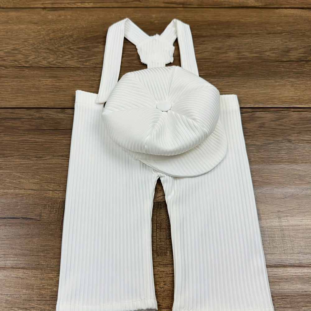 Accesorios para fotografía de recién nacidos, ropa estilo tirantes con botones para sesiones en estudio
