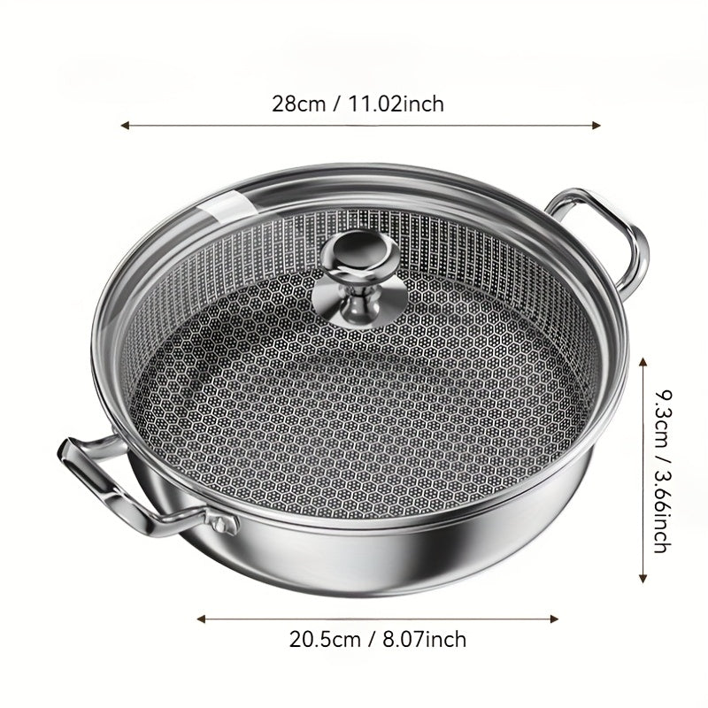 Stainless Steel Double Boiler with Cover Non-Stick Beehive Steam Pot Induction Gas Stove