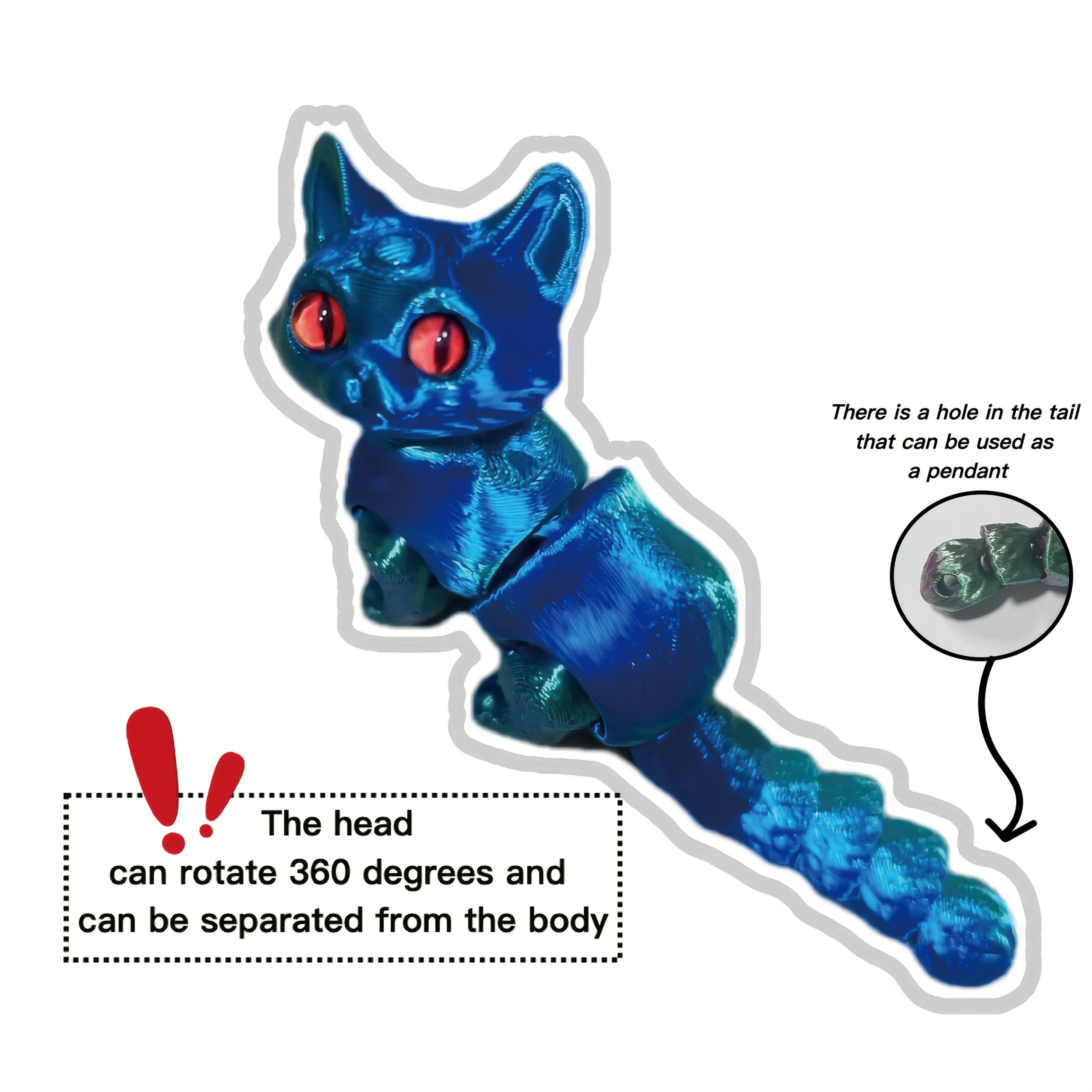 Fantasy Cat Figurine with Articulated Joints No Electricity Required Gift for Occasions