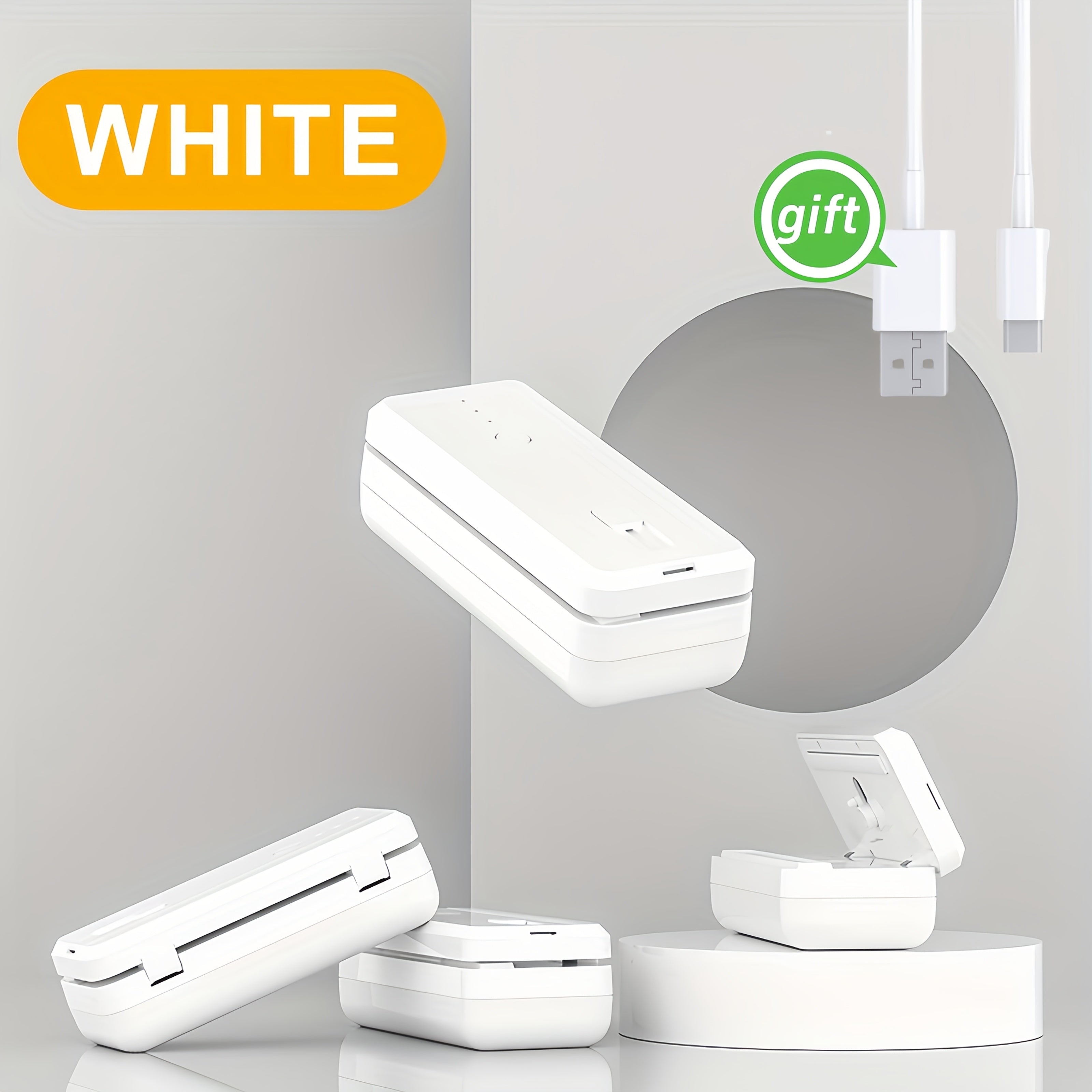 Portativ yopishtiruvchi mashina 1300mAh USB qayta to'ldiriladigan atıştırıcı va plastik paket yopishtiruvchi