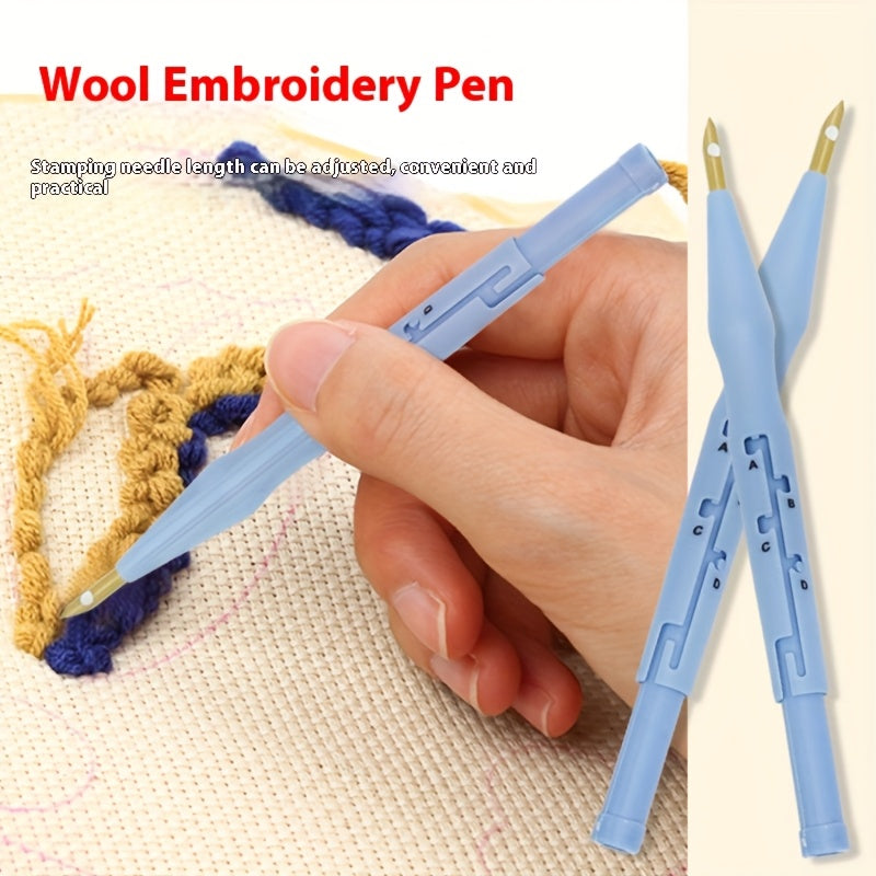 Blue Fleece Embroidery Pen for Precision Stitching DIY Crafts Felt Carpet