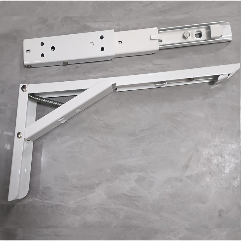 2pcs Stainless Steel Folding Shelf Brackets Space-Saving Triangle Supports for DIY Floating Shelves