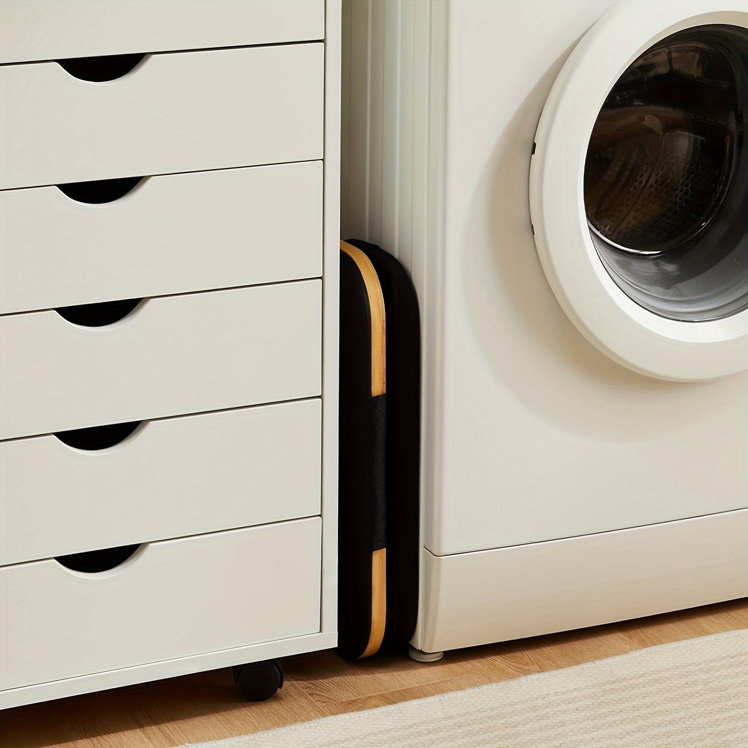 Cesta de ropa moderna de bambú con tapa y bolsa desmontable 60L, cesta rectangular plegable