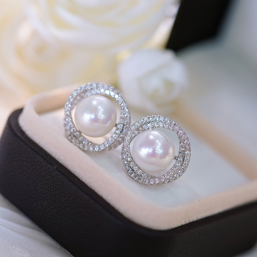 Birds Nest Jewelry Set with Freshwater Pearls Gold-Plated Necklace Ring Earrings for Women