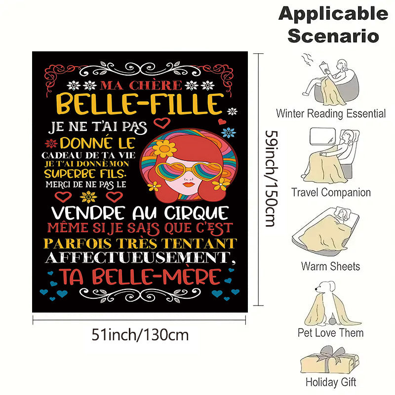 Cozy Flannel Throw Blanket for Women Soft Warm Gift for Daughter-in-Law