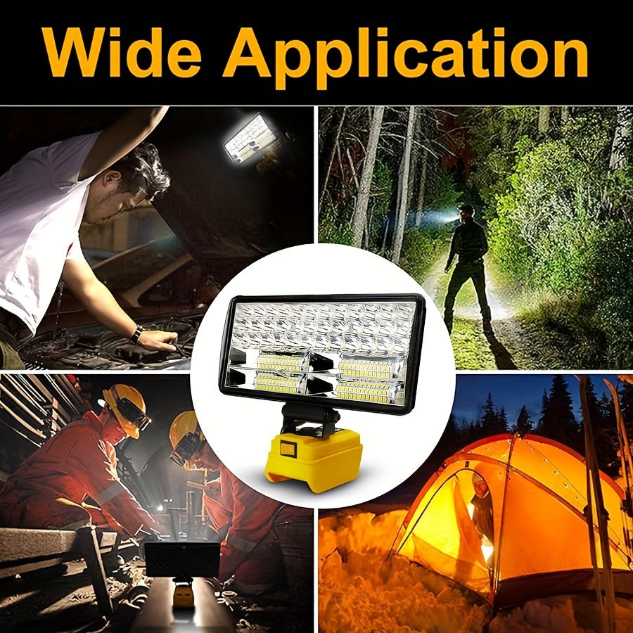 LED Work Light 20V MAX Battery Compatible Portable Recessed Plastic Outdoor Camping Job Site