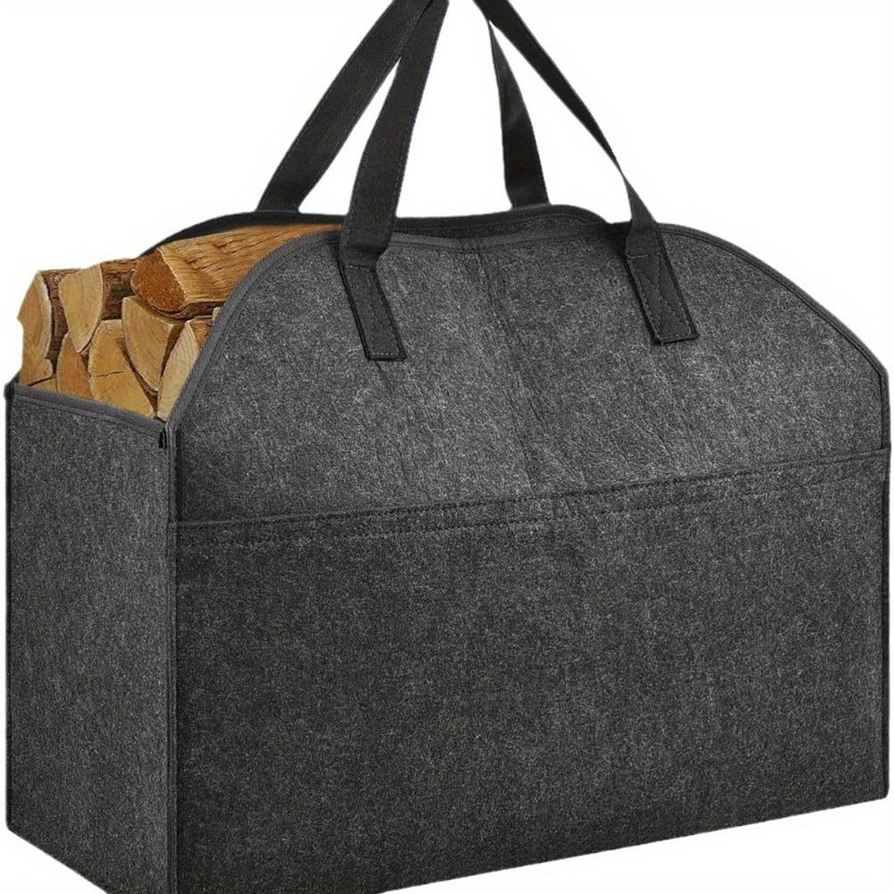 Heavy-Duty Felt Tote Bag for Firewood Logs Garden Storage 14kg Capacity