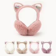 Women's Cat Ear Winter Earmuffs Sparkling Sequin Solid Color Polyester
