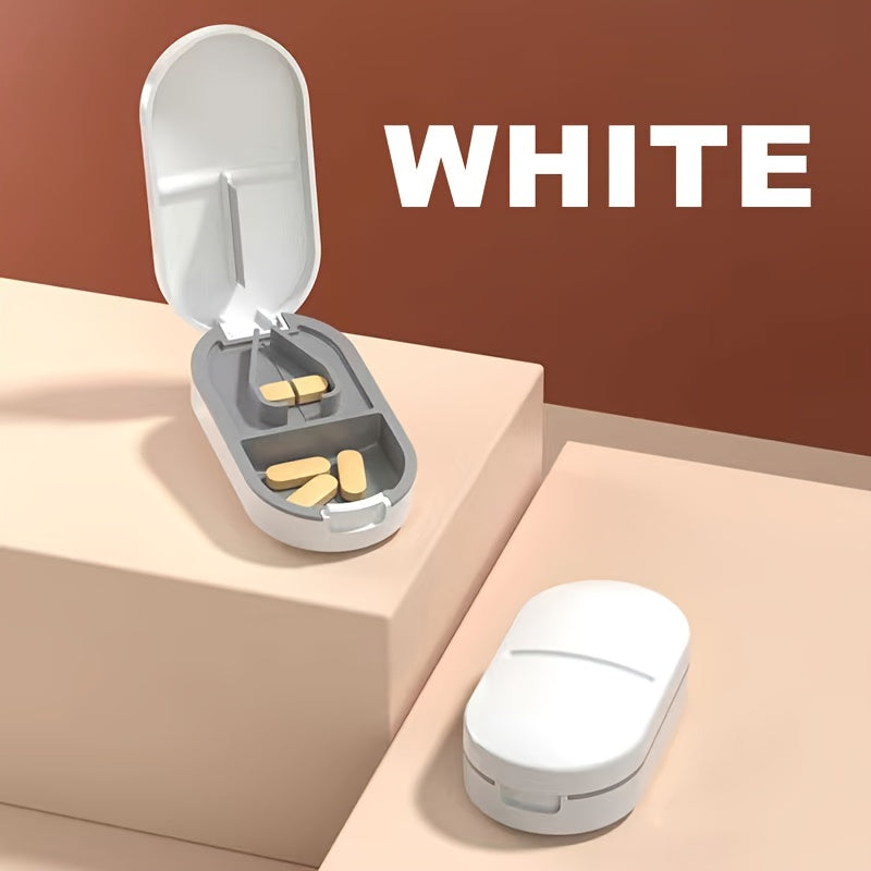 Portable Multifunctional Pill Cutter Dispenser Storage Box