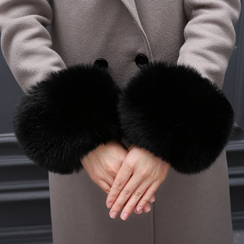 Faux Fur Sleeve Covers for Women Warm Stylish Versatile Accessory