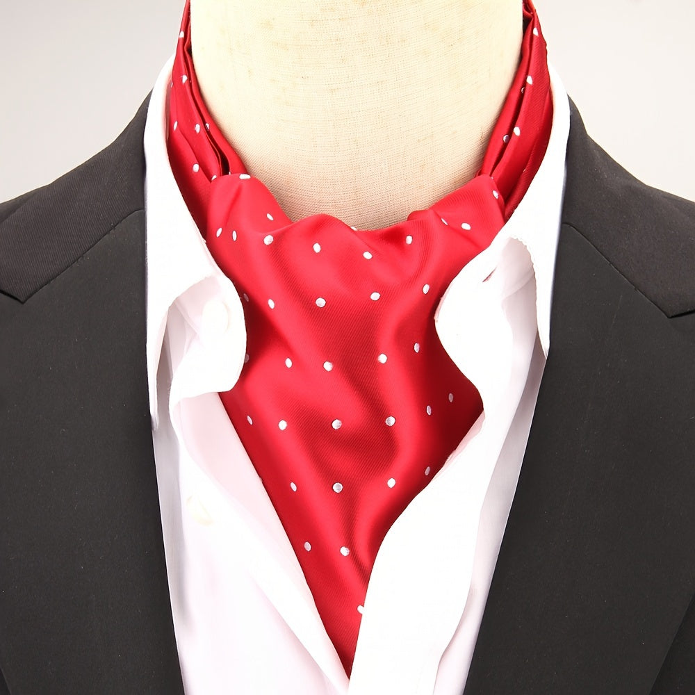 Men's Polka Dot Ascot Cravat Shirt Scarf Polyester for Casual and Formal Wear