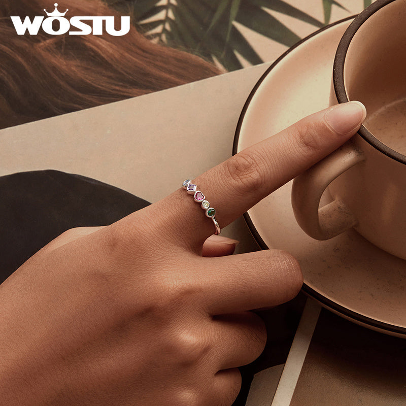 Женское серебряное кольцо с сердцем и синтетическим цирконием в стиле Y2K — подарок