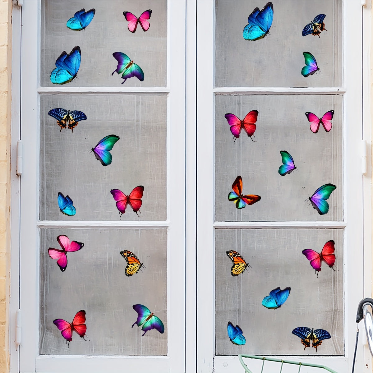 Butterfly Glass Stickers Decor PVC Peel and Stick Wall Decals for Windows and Nursery