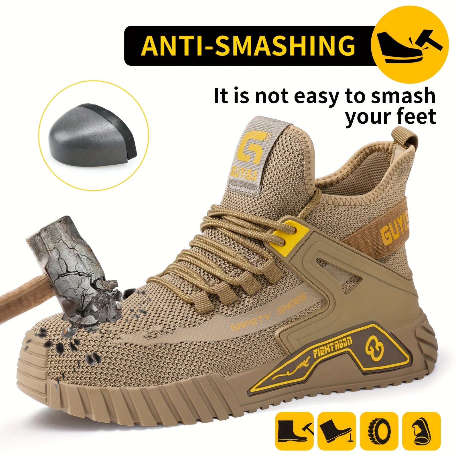 Women's Steel Toe Work Shoes Anti-Smash Anti-Piercing Lightweight Safety Shoes For Work