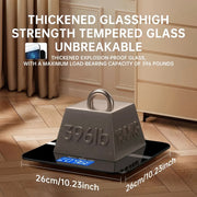 Digital bathroom scale 396 lb with LCD display temperature reading wide platform switchable kg/lb batteries not included