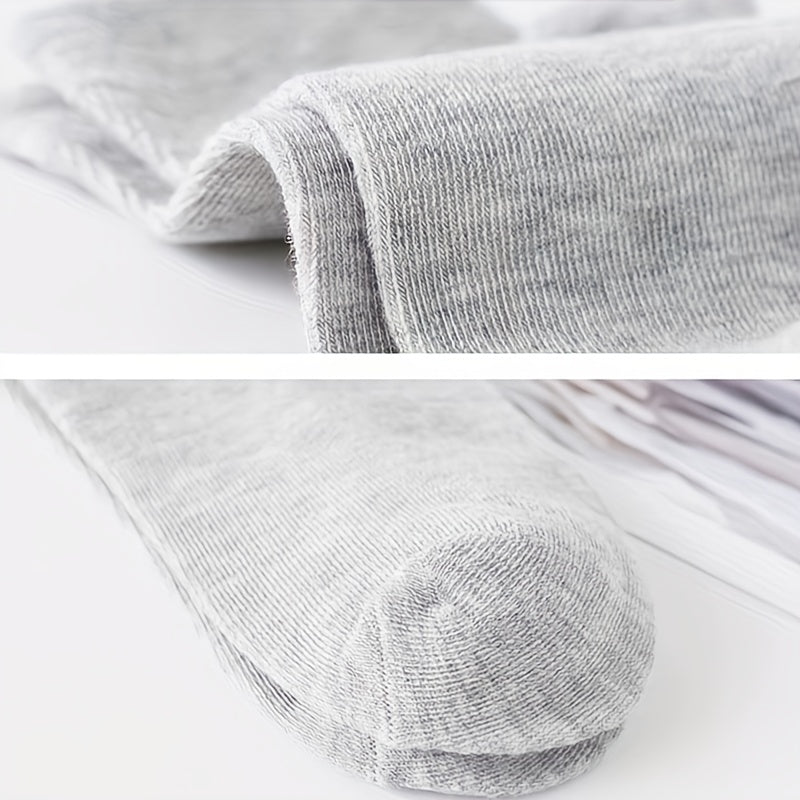 Men's Cotton Blend Ankle Socks 10 Pairs Solid Color Low-Cut Casual Socks