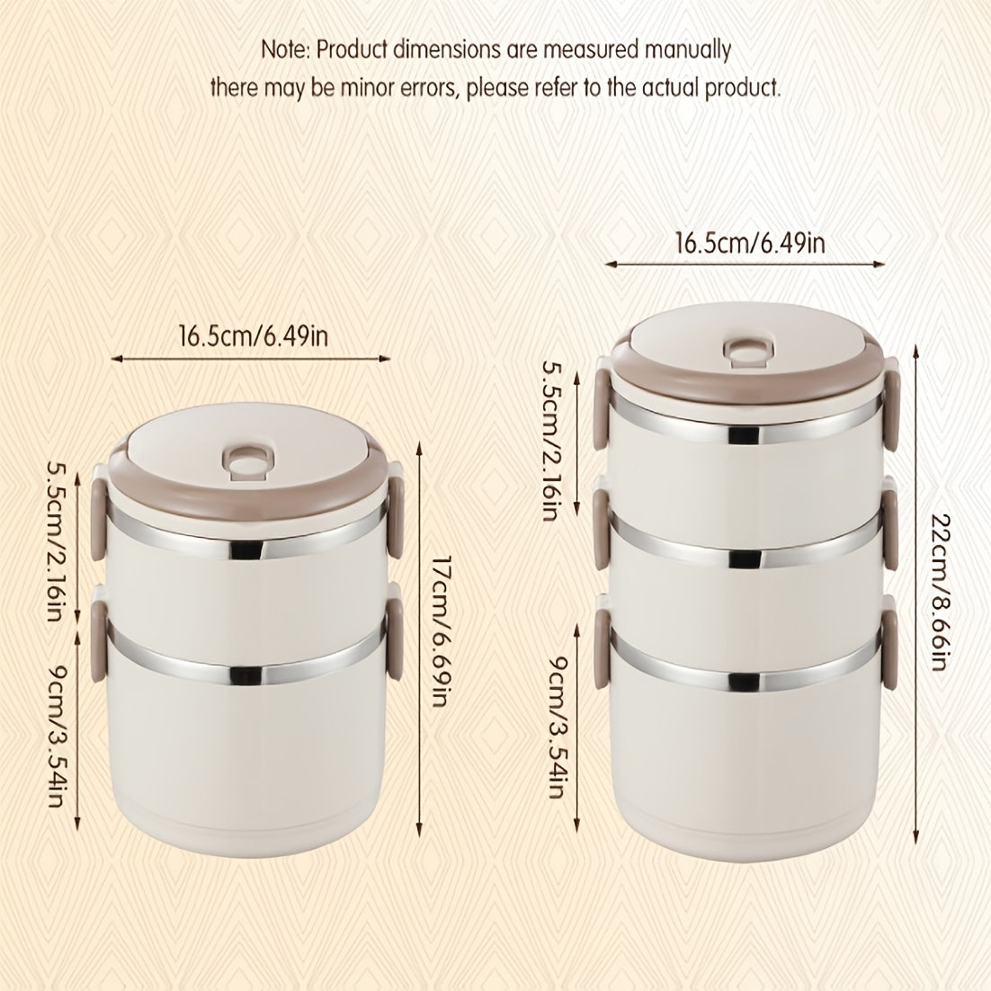 Fiambrera de acero inoxidable con tapa y asa, recipiente a prueba de fugas de múltiples capas