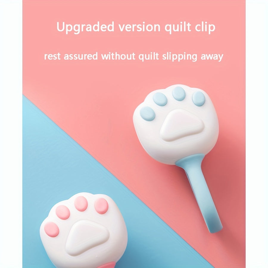 Cartoon Cat Paw Quilt Holder Anti-Slip Bedding Clips No Mark Adhesive for Duvet Covers