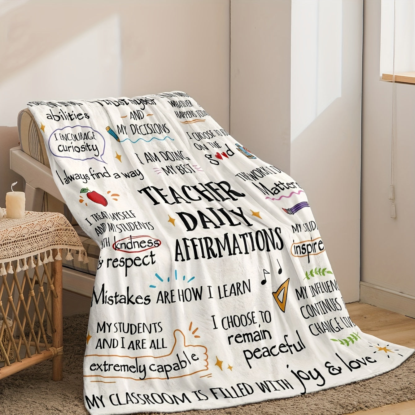 Cozy Reversible Flannel Fleece Blanket for Adults with Contemporary Design