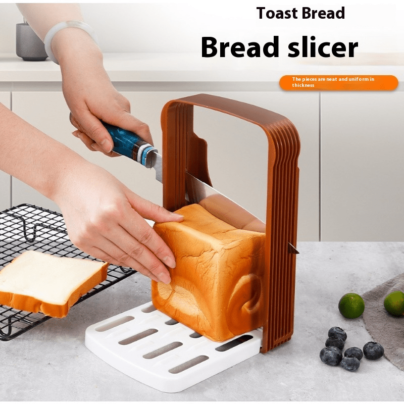 Cortador de pan plegable de plástico ABS para tostar y cortar, esencial de cocina