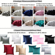 Set of 2 Satin Pillowcases in Multiple Colors Soft Airy Envelope Closure