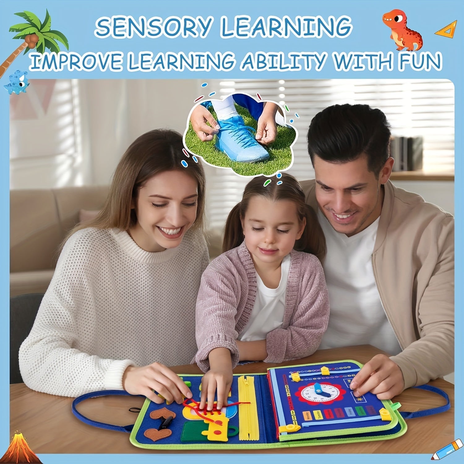 Children's Educational Toy Sensory Board for Developing Numbers Letters and Fine Motor Skills