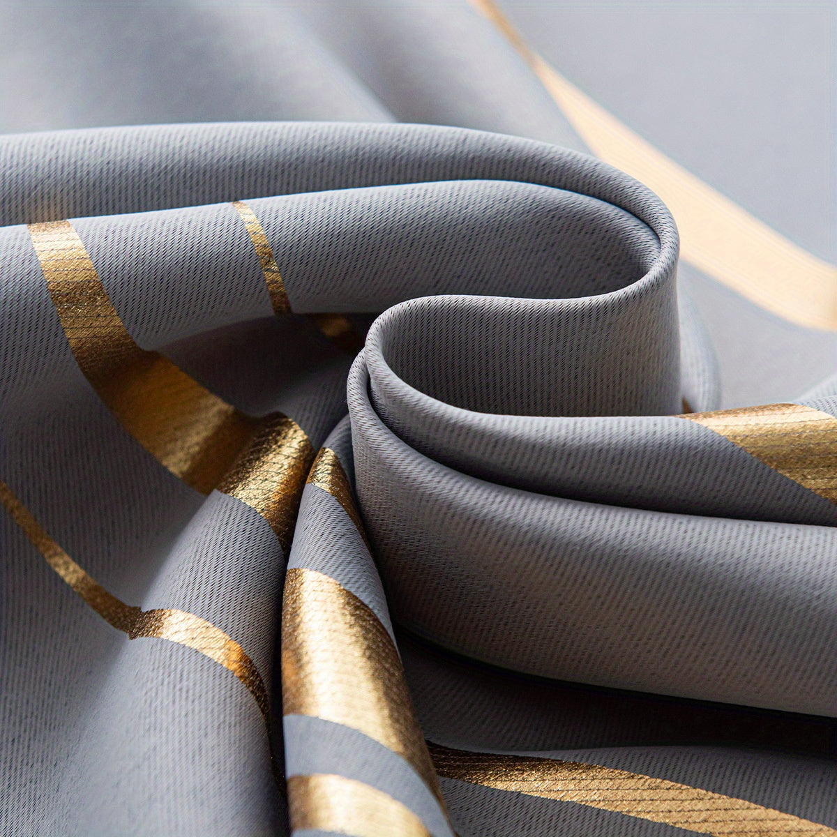 Luxurious Blackout Curtain with Gold and Black Fabric for Living Room Bedroom or Study