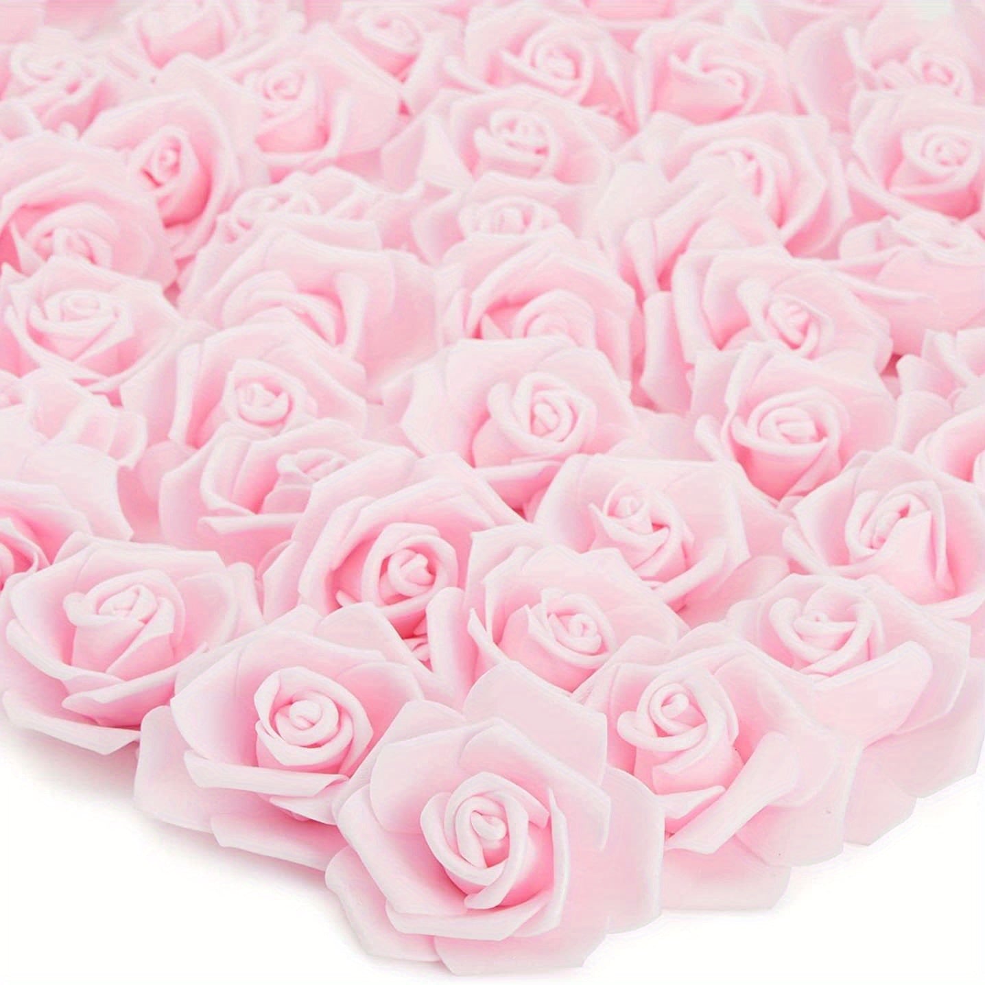 50pcs Artificial Rose Flower Heads Light Pink 7cm for Wedding Centerpieces and Home Decor