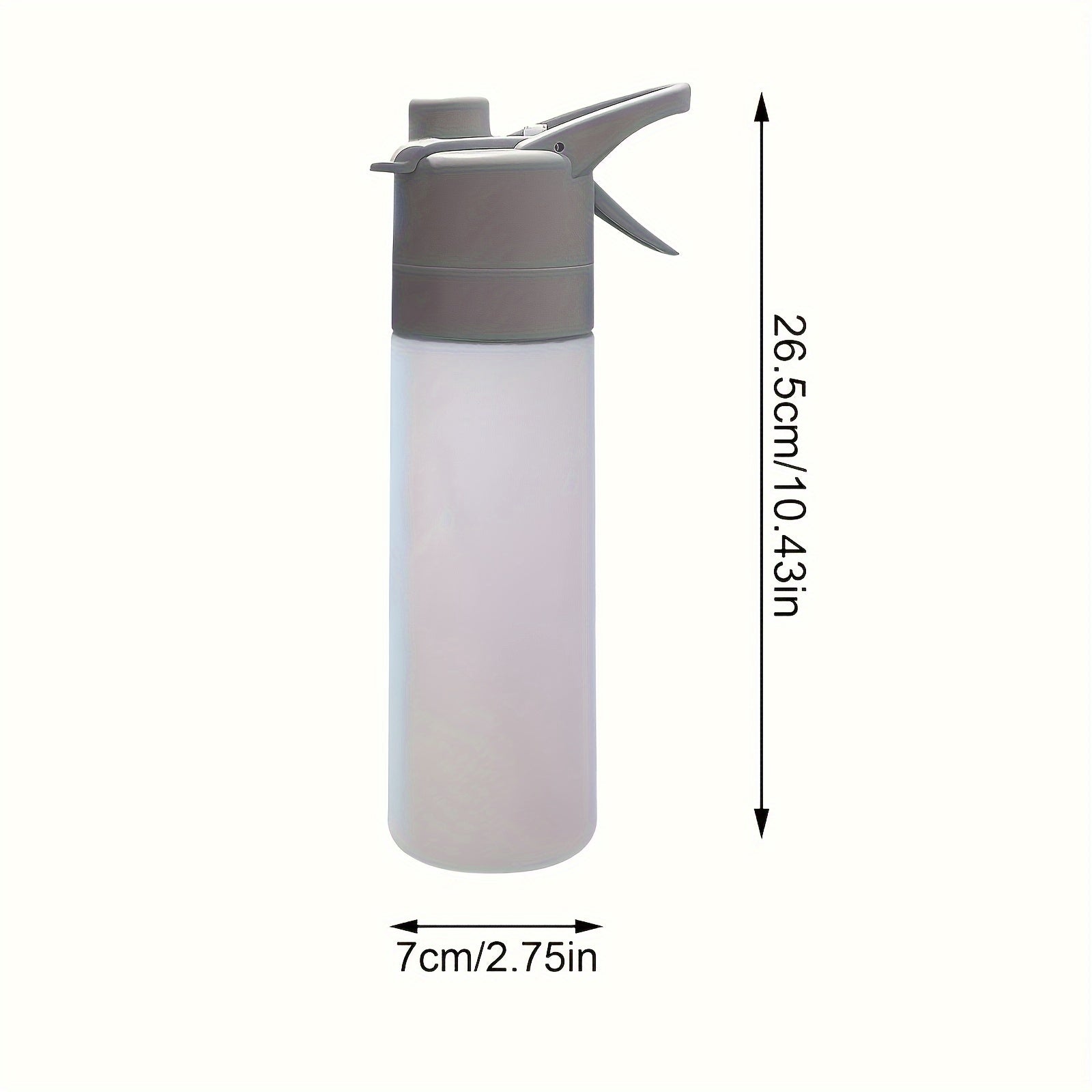 Frosted Plastic Water Bottle with Spray Mist, Straw, Leakproof Design