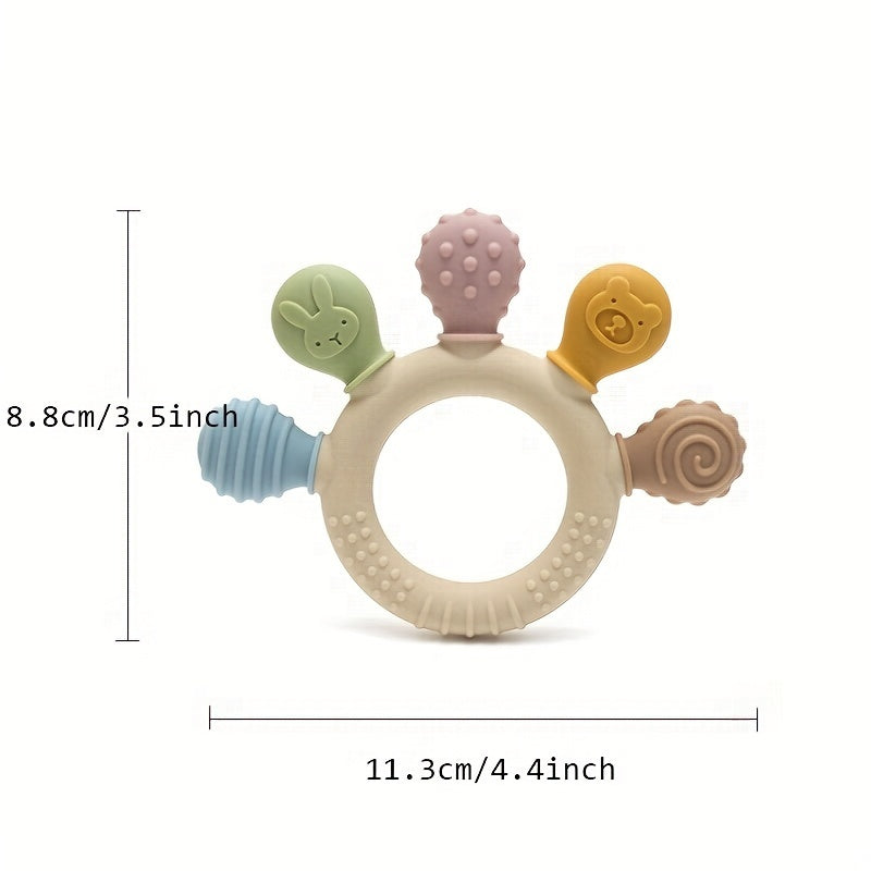 Baby Silicone Teether for Babies BPA Free Soft Texture Teething Ring Toy Gift
