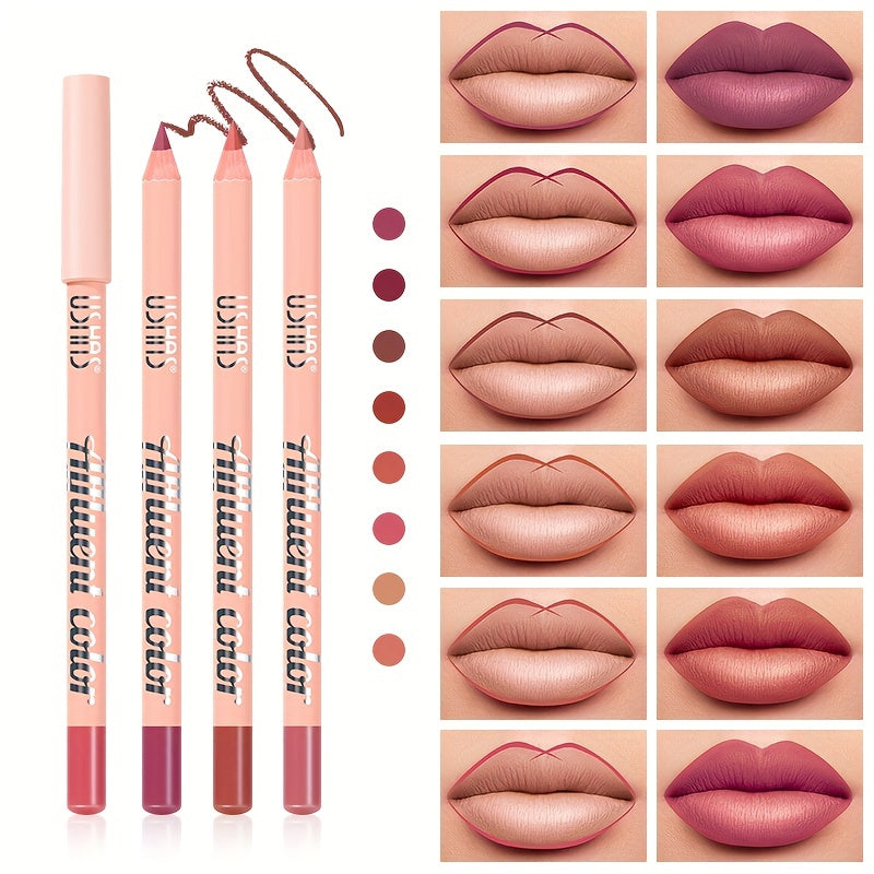 Women Natural Matte Lip Liner Set 8 Colors Waterproof Long-lasting Beauty