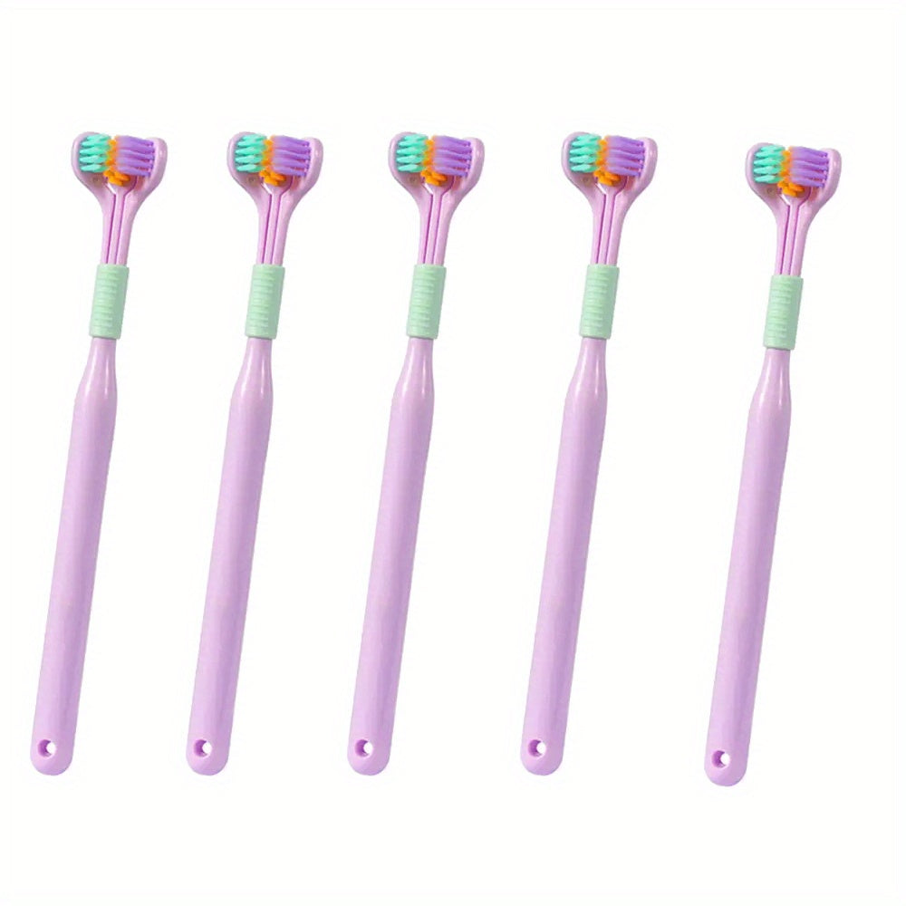 Adult Soft Bristle Three-Sided Toothbrush for Gums and Teeth Cleaning