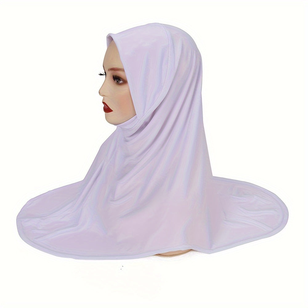 Women's Solid Color Amira Hijab Breathable Lightweight Muslim Headscarf
