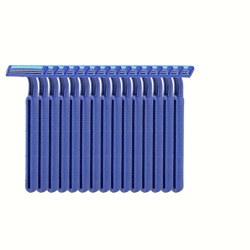 Disposable Double-Blade Razors for Men Pack of 10 or 20 with Lubrication Strip Blue Black
