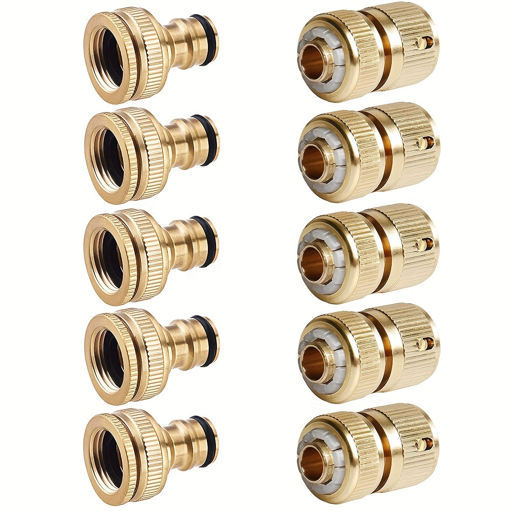 3 пары/5 пар прочных латунных соединителей для садовых шлангов диаметром 1/2 дюйма и 3/4 дюйма, с быстросъемными соединителями для шлангов диаметром 1/2 дюйма.