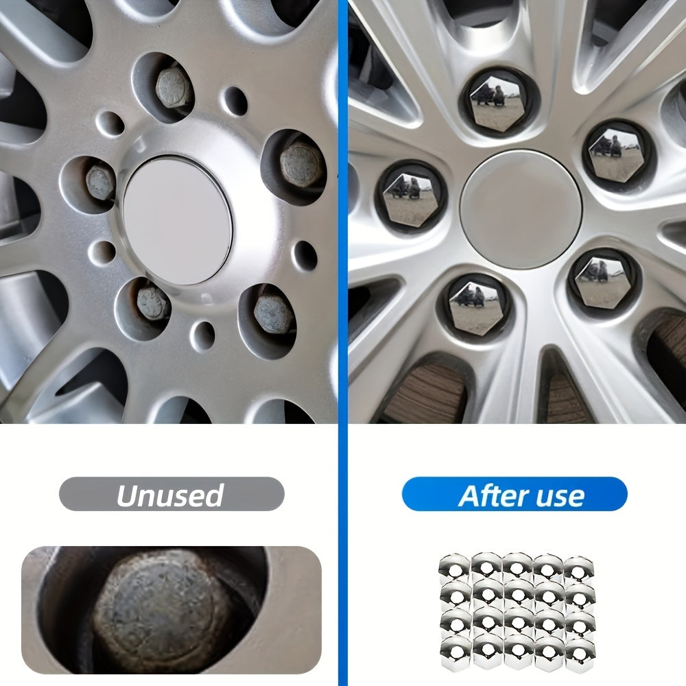 20pcs Durable PP Wheel Nut Covers with Hex Socket for Vehicle Rims