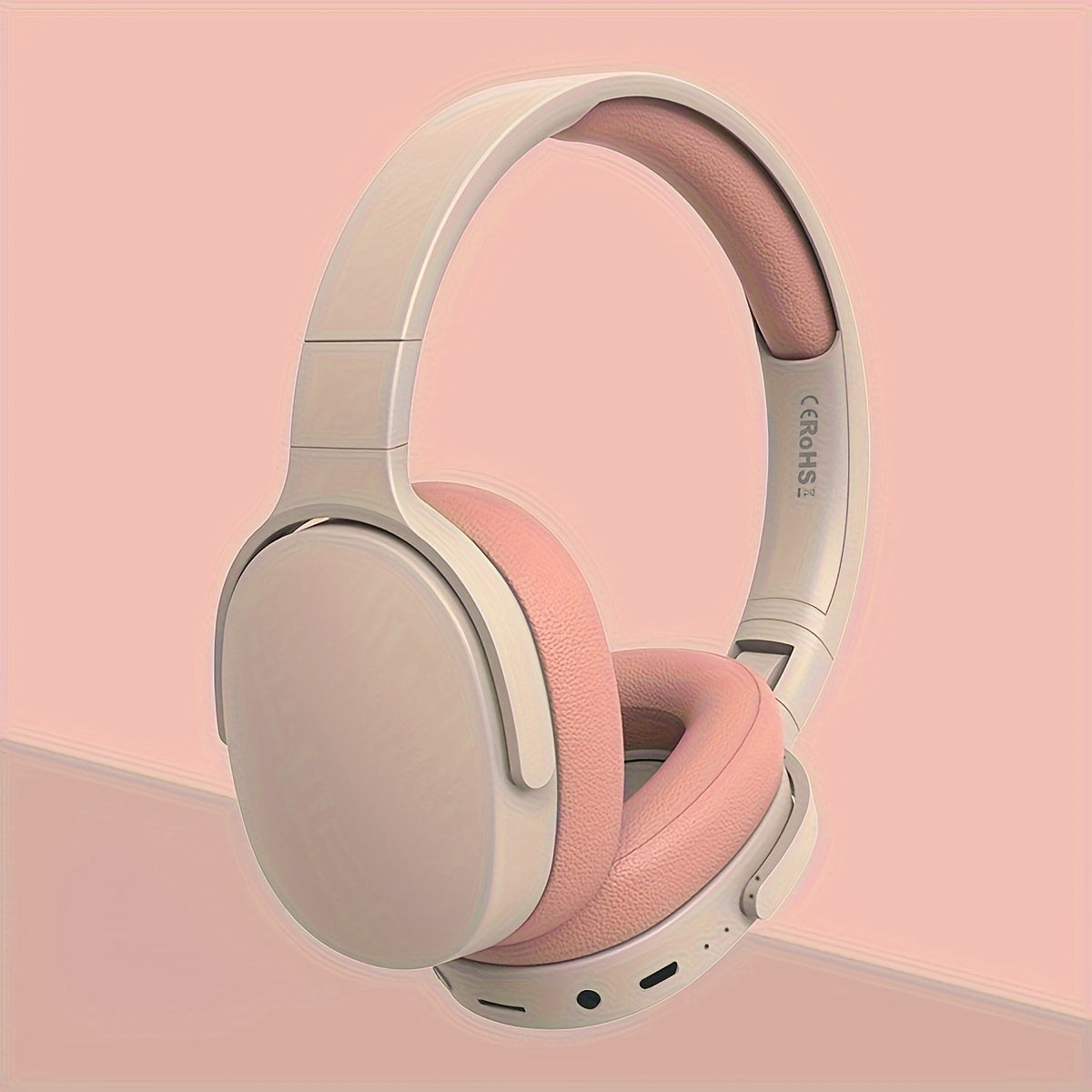 Foldable Wireless Earphones with Leather Design Noise-Isolating Bluetooth Headphones for Tablets PCs TVs Phones